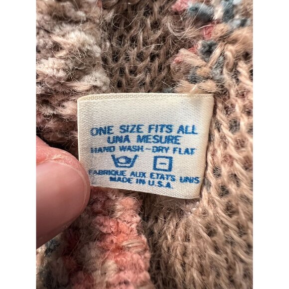 Vintage Hansen Wool & Acrylic One Size Beret In Pink & Gray Stripes Made in USA - Picture 16 of 16